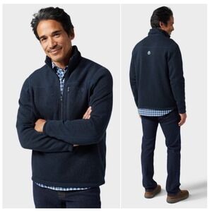 STIO NWT Men's‎ Wilcox Fleece Half Zip Pullover Jacket Navy Blue- Size Small